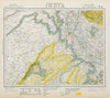 RAJASTHAN British India Delhi Jaipur Jodhpur Agra Tea plantations LETTS 1884 map