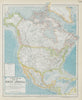 NORTH AMERICA showing Union Pacific transcontinental railroad. LETTS 1884 map