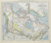 CANADA Canadian Pacific Railway Arctic explorers' routes Minerals LETTS 1884 map