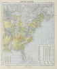 EASTERN UNITED STATES. Railroads. Population table. LETTS 1884 old antique map
