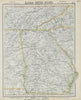 GEORGIA & Southern Appalachia. Alabama Tennessee NC SC Railroads. LETTS 1884 map