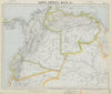 AMAZONIA & ANDEAN STATES. Colombia includes Panama. Venezuela. LETTS 1884 map