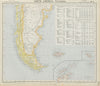 PATAGONIA. Argentina Chile Tierra del Fuego Falklands S Georgia LETTS 1884 map