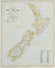 NEW ZEALAND Lighthouses railways telegraph cables ocean currents. LETTS 1884 map