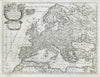 L'Europa. Europe. DE ROSSI 1677 old antique vintage map plan chart