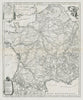 Le Poste della Francia. The post roads of France. DE ROSSI / SANSON 1697 map