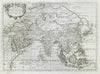 L'Asia. China. Mughal Empire. DE ROSSI / SANSON 1677 old antique map chart