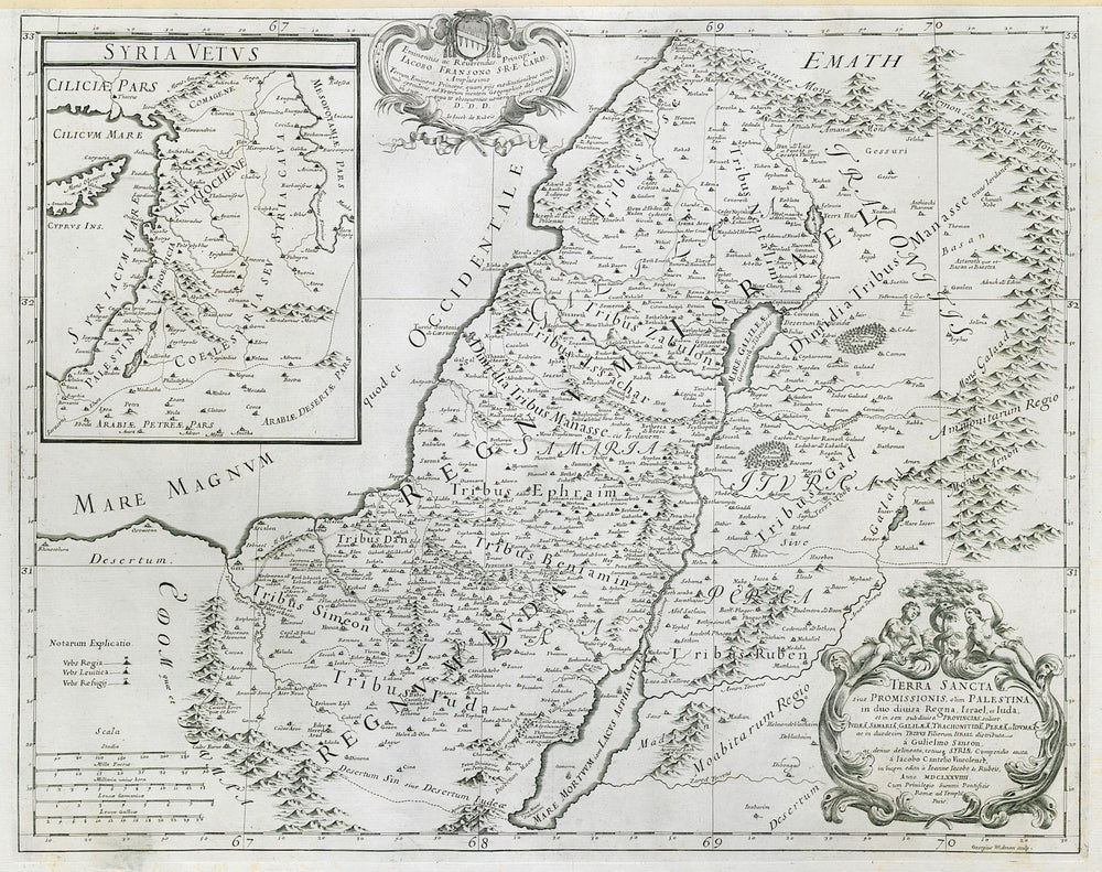 Terra Sancta. Holy/Promised Land. Palestine Israel Lebanon ROSSI/SANSON 1679 map