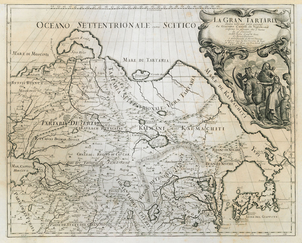 La Gran Tartaria. Great Tartary. Central/North Asia. ROSSI / CANTELLI 1683 map