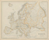Europe by G.H. SWANSTON 1860 old antique vintage map plan chart