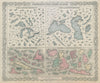 Comparative Size of World's largest Lakes & Islands. COLTON 1869 old map