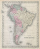 Colton's South America. Bolivian Litoral. Decorative antique map 1869 old