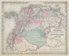 Colton's Venezuela, United States of Colombia or New Granada & Ecuador 1869 map