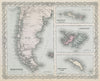 Colton's Patagonia, South Orkney, Falkland Islands & South Georgia 1869 map