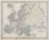 Colton's Europe. Decorative antique map 1869 old plan chart