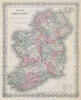 Colton's Ireland. Decorative antique map 1869 old plan chart