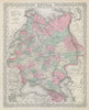 European Russia. Decorative antique map. COLTON 1869 old chart