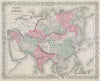 Colton's Asia. 'Bod or Tibet' Chinese Empire Toorkistan Hindoostan 1869 map