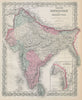 Colton's Hindostan or British India. Nepal Burma Bhutan Ceylon 1869 old map