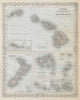 Pacific Islands. Hawaii New Zealand Fiji Tonga Polynesia Samoa. COLTON 1869 map
