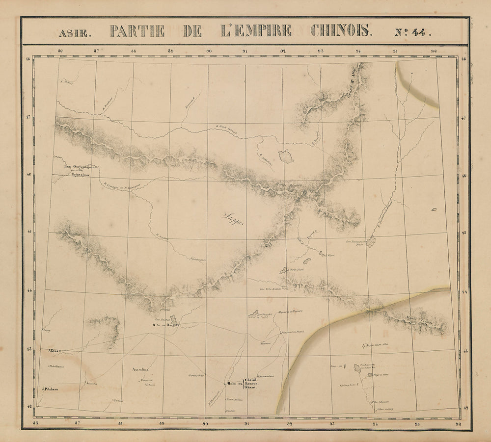Asie. Empire Chinois #44 NW Xinjiang, China & SW Mongolia. VANDERMAELEN 1827 map