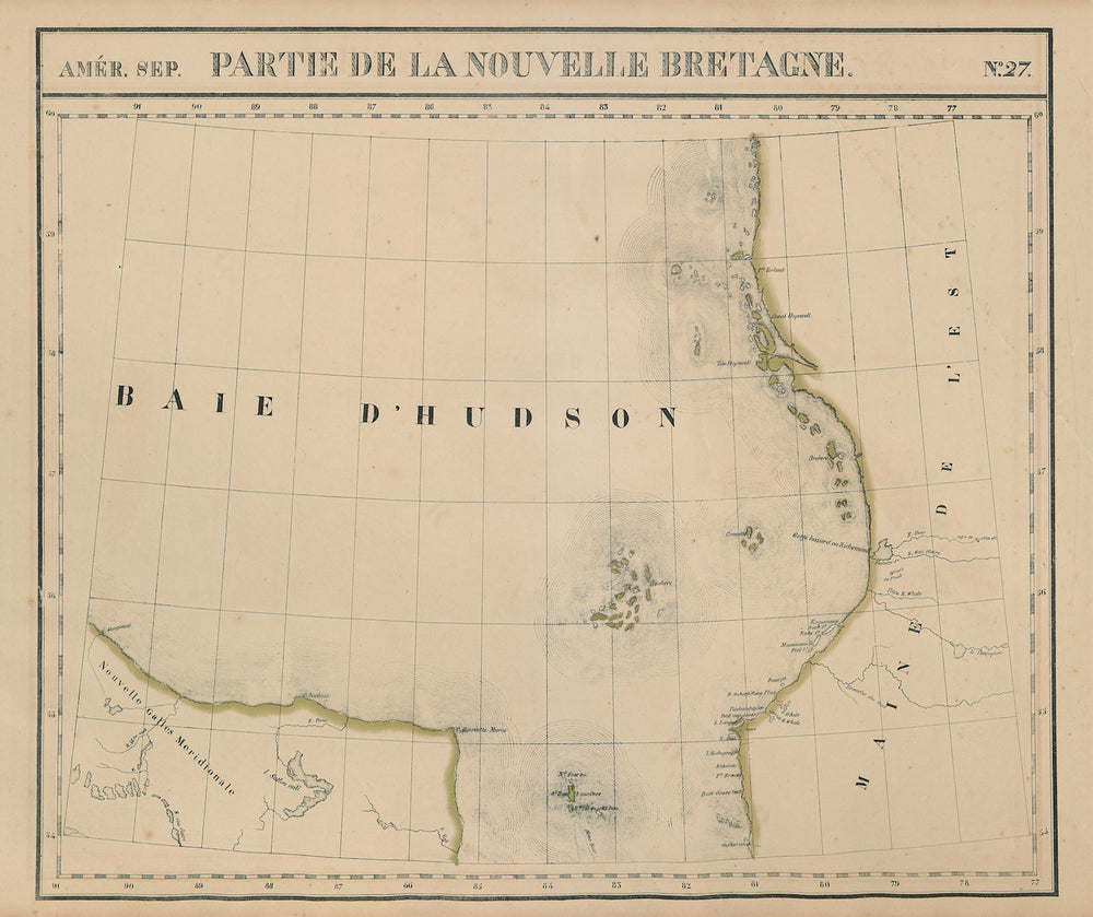 Amér. Sep. Partie de la Nouvelle Bretagne #27. Hudson Bay. VANDERMAELEN 1827 map