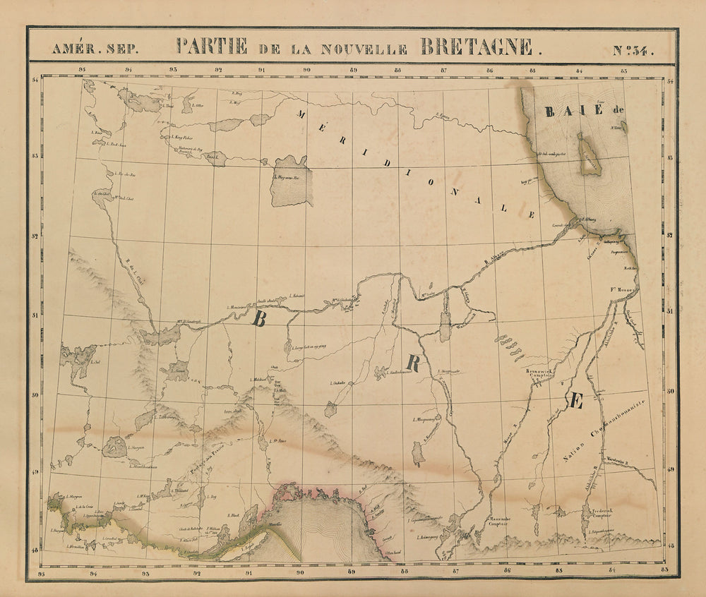 Amér Sep. Partie de la Nouvelle Bretagne #34 North Ontario VANDERMAELEN 1827 map