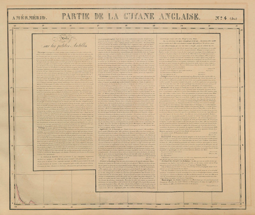 Amér. Mér. Guyane Anglaise #4 bis. Guyana Suriname. VANDERMAELEN 1827 old map