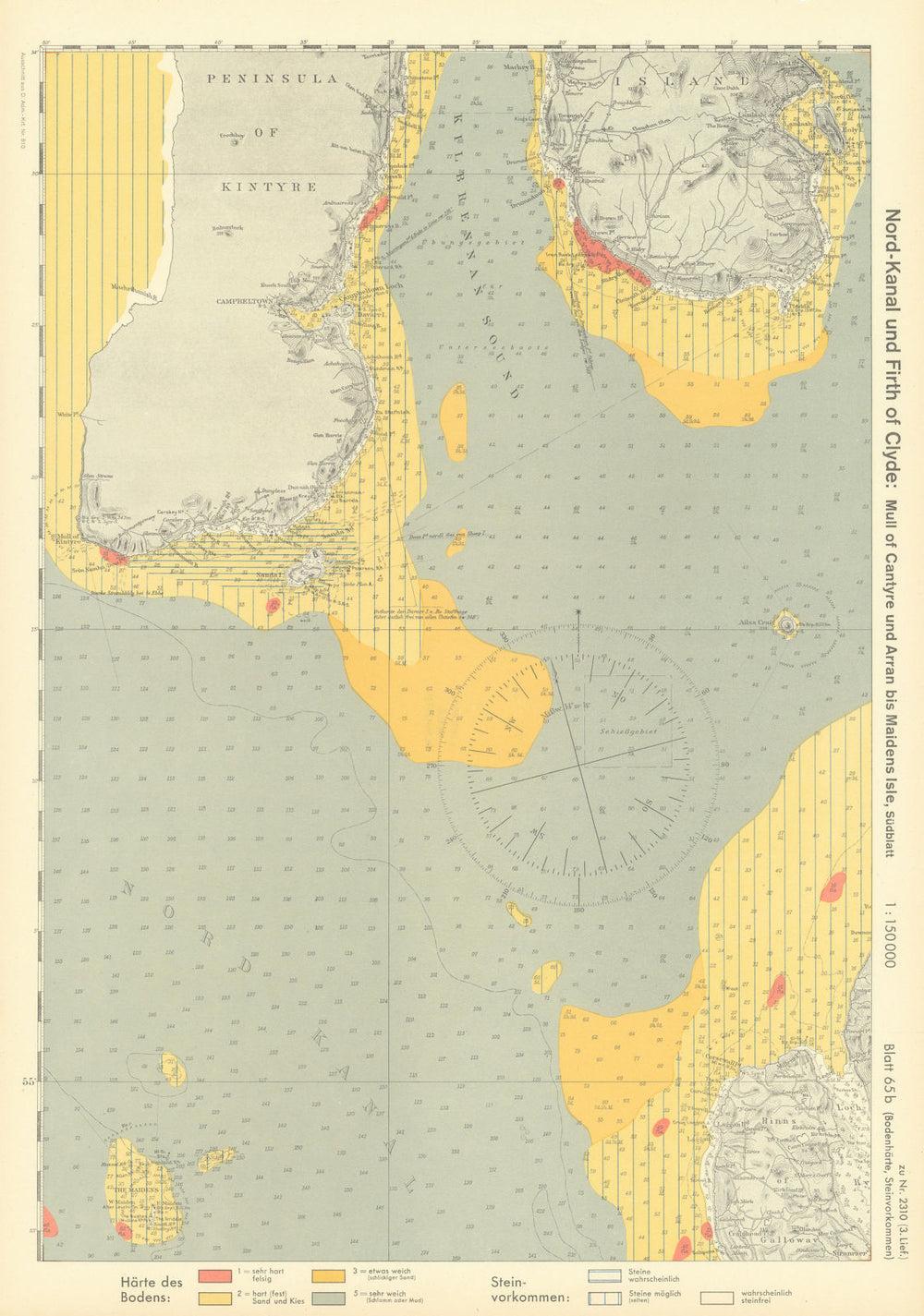 65b. Firth Clyde Mull Kintyre Arran Galloway Argyll KRIEGSMARINE Nazi map 1940