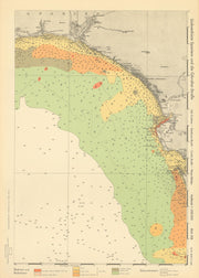 Huelva Cadiz coast. Costa de la Luz. Spain KRIEGSMARINE Nazi map 1943 old