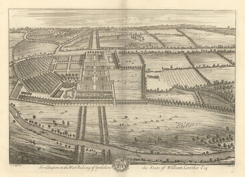 Swillington House. Swillington in the West Rideing of Yorkshire. Kip/Knyff 1709