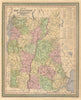 Map of New Hampshire & Vermont. State map with counties. COWPERTHWAIT 1852