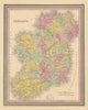 Ireland. Counties & canals. THOMAS, COWPERTHWAIT 1852 old antique map chart