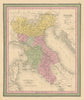 Italy, north part. State of the Church Tuscany Lombardy. COWPERTHWAIT 1852 map
