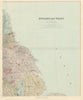 North east England. Tyneside Yorkshire Lincolnshire. 62x51cm STANFORD 1904 map