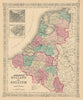 Johnson's Holland & Belgium. Benelux. Amsterdam & Brussels. Luxembourg 1866 map