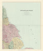North east England. Tyneside Yorkshire Lincolnshire. 62x51cm STANFORD 1894 map
