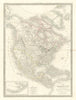 Carte de l'Amerique septentrionale. North America. United States. LAPIE 1830 map