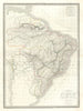 Carte du Brésil. Brazil Bolivia Uruguay Cisplatine Paraguay. LAPIE 1829 map