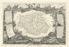 Département du GERS. Decorative antique map/carte by Victor LEVASSEUR 1856