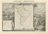 AMÉRIQUE MERIDIONALE. South America. Antique map/carte. LEVASSEUR 1856 old