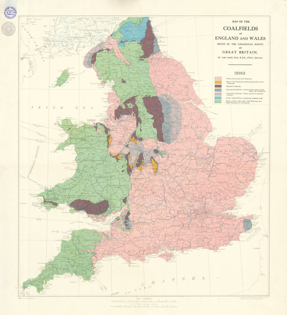 Map of the Coalfields of England and Wales. Great Britain Geological Survey 1935