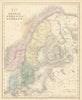 Gall & Inglis' Map of Sweden, Denmark & Norway. Finland Scandinavia Baltic 1850