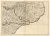 North Downs & Romney Marsh. Kent Dover Canterbury #13 Andrews/Dury 1818 map