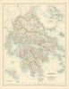 Greece by W. & A.K. Johnston 1887 old antique vintage map plan chart