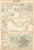 SW England/Wales Ports. Milford Haven. Bristol Channel Cardiff Swansea c1863 map