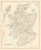 Scotland showing Scottish clans & railways. FULLARTON c1863 old antique map