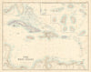 British West Indies. Virgin Leeward Windward Islands Bermuda FULLARTON c1863 map