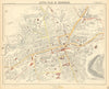 EDINBURGH town city map plan. Tram bus railways routes stations. LETTS 1892
