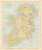 IRELAND. Showing roads, railways, counties & provinces. LETTS 1892 old map